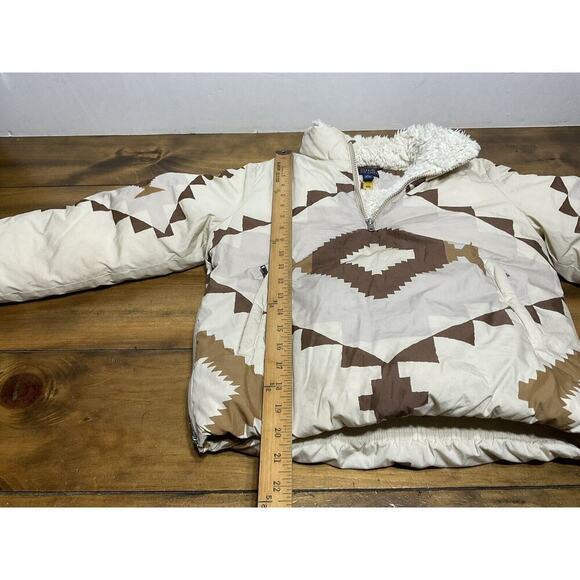 Polo Ralph Lauren Aztec Print Cream Down Puffer Size M (8-10) Kids - Picture 11 of 16